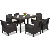 BICA Venezia Premium 6 bruin technorattan eethoek set