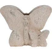 Clayre & Eef Bloempot Vlinder 24x10x19 cm Beige Steen Beige