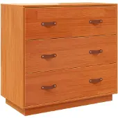 vidaXL Dressoir 80x40x75 cm massief grenenhout wasbruin