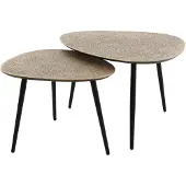 AnLi Style Salontafel set/2 driehoekig metallic / brons antiek (Brons, 1x80x43x59cm)