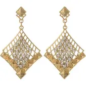 Behave - Oorhangers dames - Goudkleur kristal - Art deco stijl