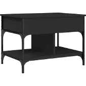vidaXL Salontafel 70x50x50 cm bewerkt hout en metaal zwart