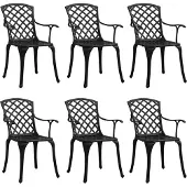 vidaXL Tuinstoelen 6 st gietaluminium zwart