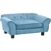 vidaXL Hondenbank 72x45x30 cm pluche turquoise