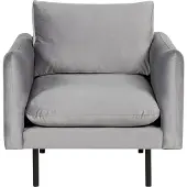 Beliani VINTERBRO - Fauteuil-Grijs-Fluweel