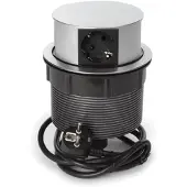 Perel Pop-upstekkerdoos - 4 stopcontacten type F - montagegat 121 mm - zwart/grijs