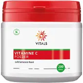 Vitals Vitamine C poeder - 200 gram. Vitamine C in gebufferde vorm van calciumascorbaat, zonder hulpstoffen.