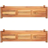 vidaXL Plantenbakken verhoogd 2 st 100x30x25 cm acaciahout