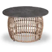 BUITEN living Flow bijzettafel | wicker + betonlook | 75cm 2 personen