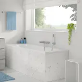 Linie Tessa eenpersoons inbouwbad 170 x 75 cm acryl Glanzend Wit