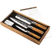 Forged Olive Messenset 3pcs - Koksmes, Hakbijl, Huishoudmes