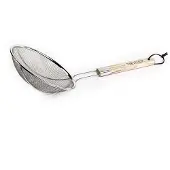 Yakiniku - RVS Zeef - Bolzeef - BBQ Zeef - Met Bamboe Handvat - 44cm - Vergiet - BBQ Accessoire
