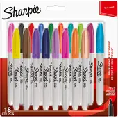 Sharpie permanente markers | Fijne punt | Diverse vrolijke kleuren | 18 stuks