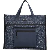 Beagles Stevige Boodschappentas Basic Breed Blauw/Wit Paisley