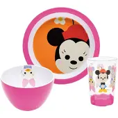 Zak!Designs Disney - Disney Big Face Minnie ontbijtset Set van 3 Stuks - Melamine - Multicolor