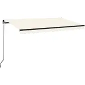 vidaXL Luifel handmatig uittrekbaar 450x350 cm crèmekleurig