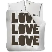 Vt wonen Dekbedovertrek vtwonen Bold Love Naturel Katoen-200 x 200 / 220 cm | 2-Persoons