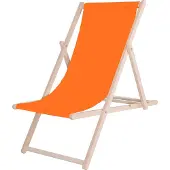 Springos Strandstoel - Verstelbaar - Beukenhout - Hangemaakt - Oranje
