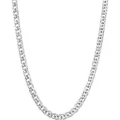 Lucardi Heren Ketting dubbele gourmet - 925 Zilver - Ketting - Vaderdag Cadeautje - 50 cm - Zilverkleurig