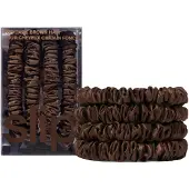 Slip Accessoires Hair Care Basic Skinny Hair Scrunchies Dark Brown 4 Stk.