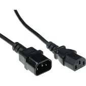 ACT AK5164 230V Stroomkabel C13/C14 Zwart - 30 cm