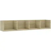 vidaXL Cd-wandschap 100x18x18 cm bewerkt hout sonoma eikenkleurig