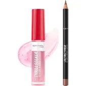 Rimmel Oh My Gloss! Lip Oil & Lasting Finish Lip Bundle (Various Shades) - 001 Pink Flush