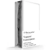 Romanette Topper Hoeslaken Wit (Katoen)-80 x 200 cm