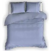Romanette Flanellen Romanette Dekbedovertrek Duchesse Blauw/Wit-200 x 200/220 cm