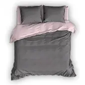 Romanette Flanellen Dekbedovertrek Comtesse Antraciet Roze-200x200/220