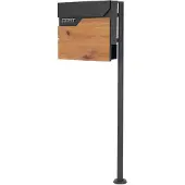 ML-Design Staande brievenbus Post rechts | ML-Design staal naturel 42x120x23 cm brievenbussen | NADUVI
