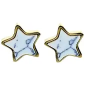 Behave - Oorbellen ster - Marmerlook goudkleur - Trendy minimal gift