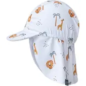 Swim Essentials zonnehoed met all over print wit/blauw/bruin Jongens Polyester - maat 2-4 jr
