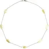 Behave - Lange ketting dames - goudkleur wit - elegante basic stijl