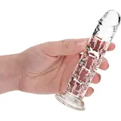 Realrock Dildo recht model met zuignap 14.5 cm - Transparant
