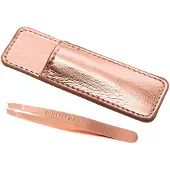 Tweezerman Mini Slant Tweezer & Case Schuine Mini Pincet met Etui, Rose Gold Pincet 1 st