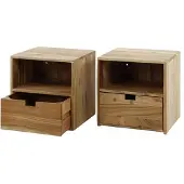 Hoyz nachtkastje set-2 xs hangend flat massief acacia naturel