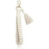 Deja Jewels Macramé Gevlochten Sleutelhanger - Wit