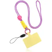 LGT JWLS Telefoonkoord Macramé met Telefoon bevestiging - Paars Geel
