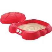 Step2 Crabbie Zandbak met deksel & bankjes | Zandbak krab van plastic / kunststof met schelp deksel | Twee voorgevormde zitjes