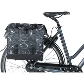 Basil Grand Flower -MIK Hooks- Fietsshopper - Enkele fietstas - 23 Liter - Waterafstotend materiaal - Zwart