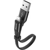 Baseus Nimble Series USB-A naar Lightning-kabel extra kort - 23 centimeter - Zwart