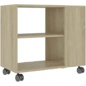 vidaXL Bijzettafel 70x35x55 cm bewerkt hout sonoma eikenkleurig
