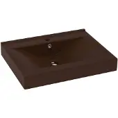 vidaXL Wastafel met kraangat 60x46 cm keramiek mat donkerbruin