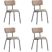 Bronx71 Scandinavische eetkamerstoel Lyon taupe gerecyclede stof - Eetkamerstoelen set van 4 - stoel