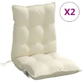 vidaXL Stoelkussens 2 st lage rug oxford stof crèmekleurig