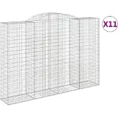 vidaXL Schanskorven 11 st gewelfd 300x50x200/220 cm ijzer