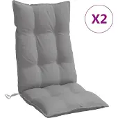 vidaXL Stoelkussens 2 st hoge rug oxford stof grijs