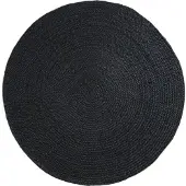 Home67 Vloerkleed jute rond antraciet ø200 cm