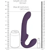 VIVE - Dual Vibrating & Air Wave Tickler strapless strapon - Paars